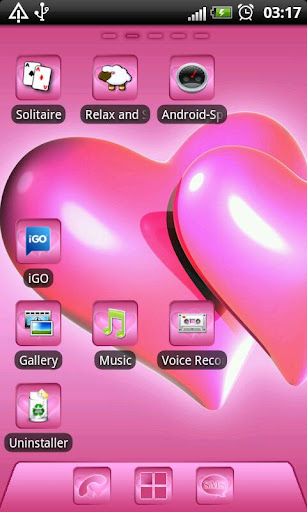 Hearts pink GO Launcher EX thm
