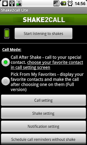 Shake2call Lite