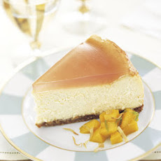 Vanilla-Bean Cheesecake with Guava Topping and Mango-Lime Salad