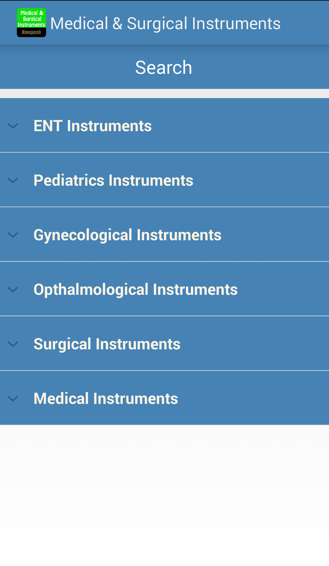 Android application Medical &amp; Surgical Instruments screenshort