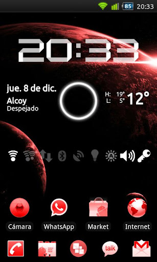 GO Launcher Theme Black Red