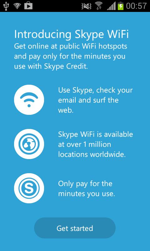 Android application Skype WiFi screenshort