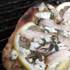 Grilled Meyer Lemon Pizza with Chicken, Goat Cheese and Thyme