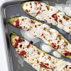Stuffed Zucchini with Tomatoes and Mozzarella