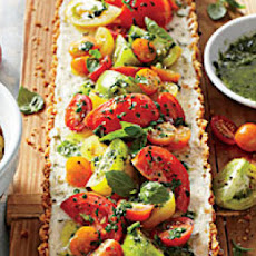 Tomato-Goat Cheese Tart with Lemon-Basil Vinaigrette
