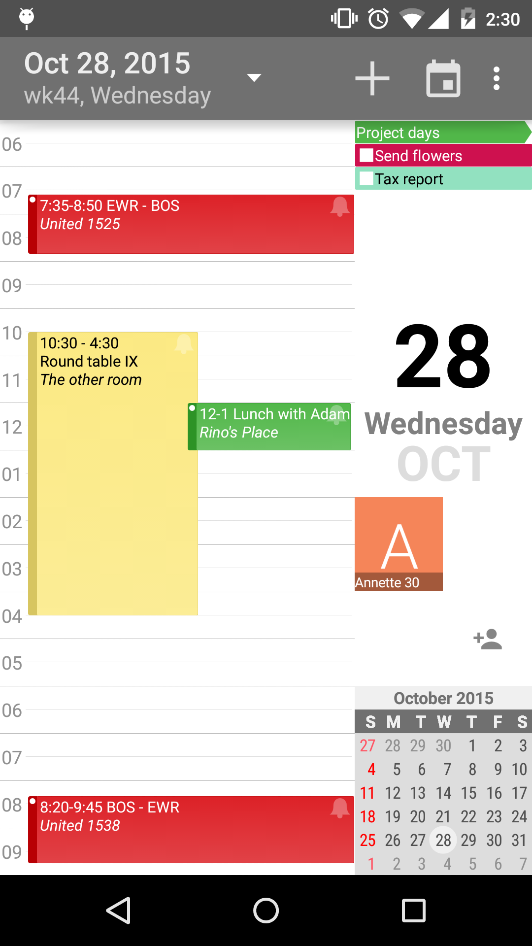 Android application aCalendar+ Calendar & Tasks screenshort