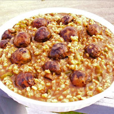 Mushrooms & Green Pepper & Barley Hot Dish With Gravy