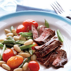 Skirt Steak with Warm Bean Salad