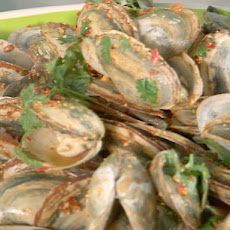 Steamers in Red Chile Pesto Broth