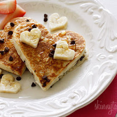 Heart-Shaped Chocolate Chip Banana Pancakes