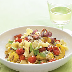 Pasta with Roasted Summer Vegetables and Basil