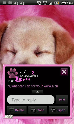 【免費個人化App】GO SMS Pro Pink Puppy theme-APP點子