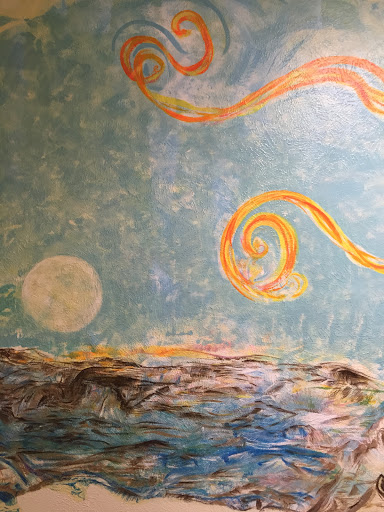 Star Swirling Night Privy Mural