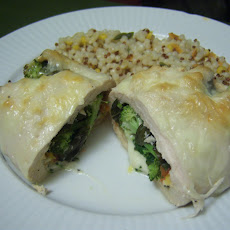 Spinaccomato Stuffed Chicken with Basil and Cheeses
