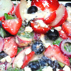 Peaches 'n Berries, Red Onion, Feta Greens with Creamy Poppy Seed Dressing