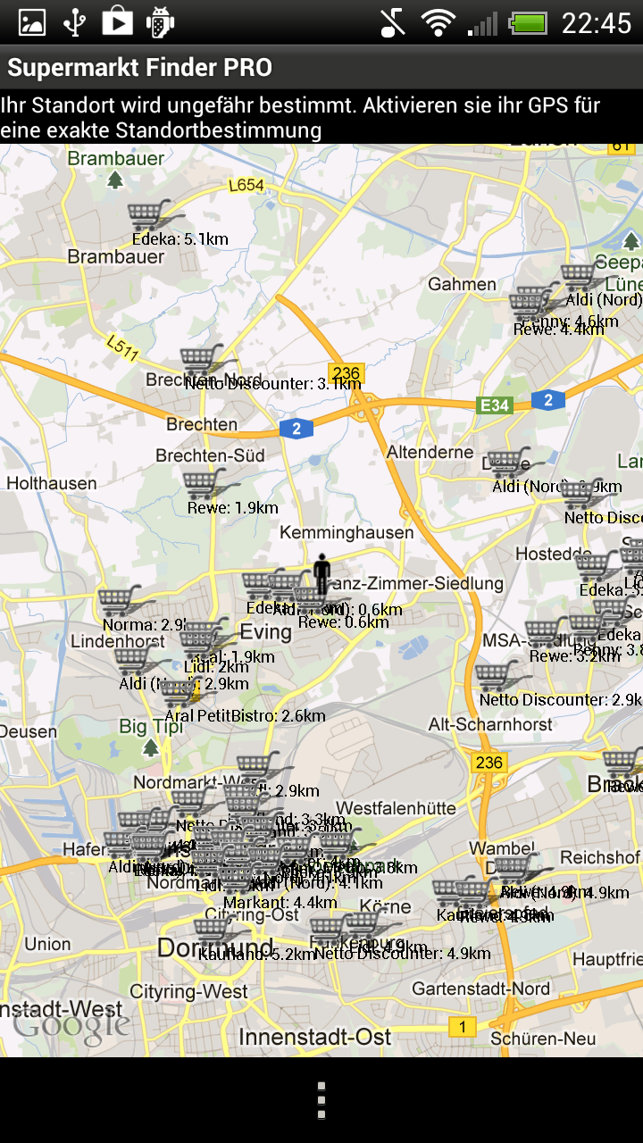 Android application Supermarkt Finder PRO screenshort