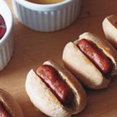 Mini Franks with Smoky Ketchup and Maple Mustard