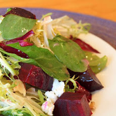 Roasted Beet Salad with Walnuts, Goat Cheese & Honey-Dijon Vinaigrette