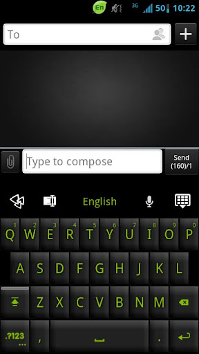 GO Keyboard Black Green Theme