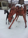 Horse & Foal Statue