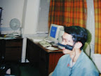 Subject trying to use the Vision Control System prototypical eyetracker to browse a 2D soundscape on a desktop. The gaze position was coupled to the position of the sound listener (1998).