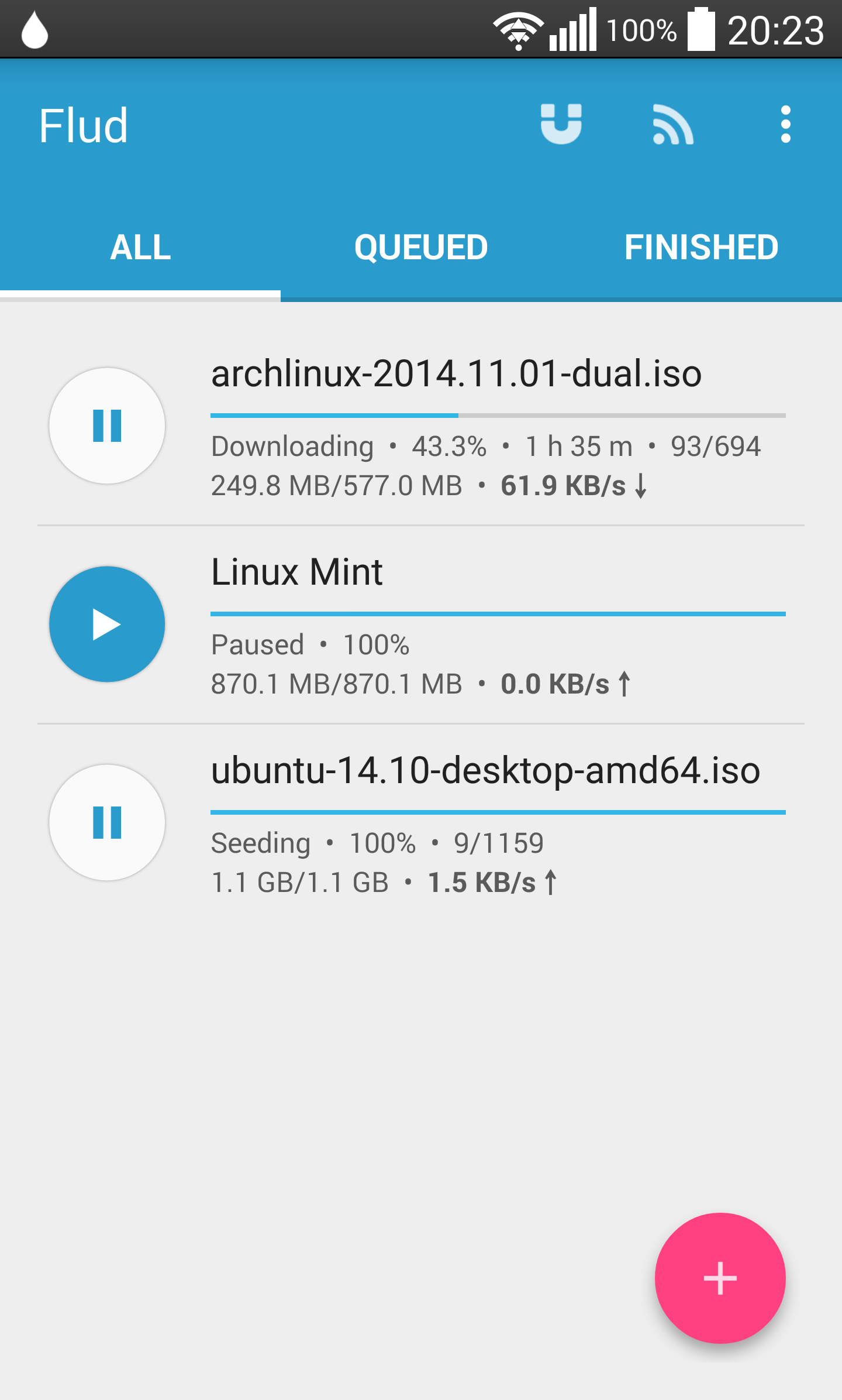Android application Flud - Torrent Downloader screenshort