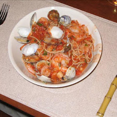 Spaghetti a La Bruschetta With Seafood