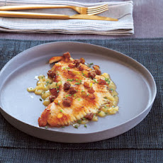 Sautéed Fillet of Skate with Caramelized Apples and Chicken Liver