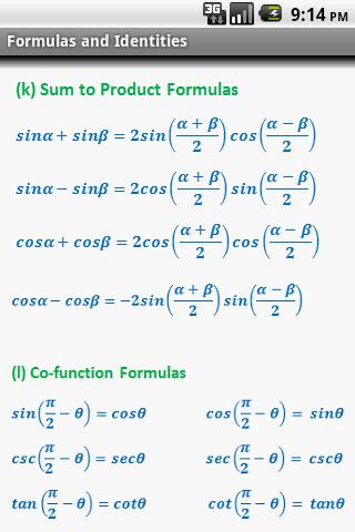 Trigonometry Quick Reference