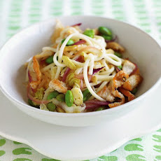 Chicken, Edamame, and Noodle Stir-Fry