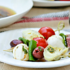 Antipasto Skewers with Herb Vinaigrette