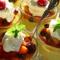 Fresh Fruit and Warm Vanilla Pudding Custard Parfaits