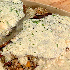 Rib-Eye Steaks with Gorgonzola Horseradish Butter and Wild Rice Pilaf