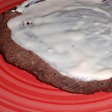Red Velvet Pancakes with Cream Cheese Glaze
