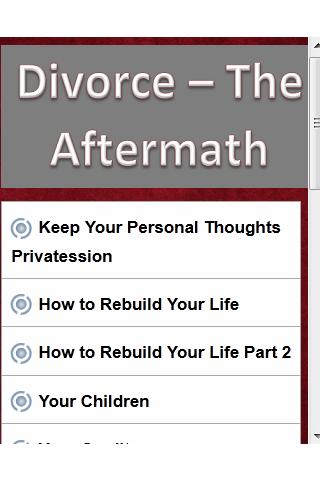 Divorce - The Aftermath