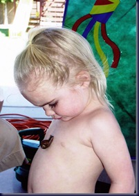 Paige with Snail on her Tummy 3-2004