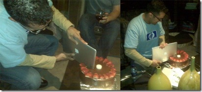 sood-cutting-cake-with-macbook-air