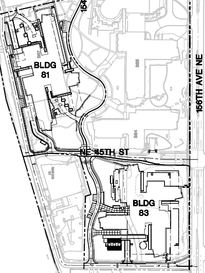 Site Plan for Microsoft Buildings 81 and 83