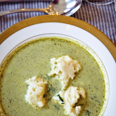 Creamy Watercress Soup with Lemon-Goat Cheese Dumplings