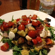 Roasted Vegetable Couscous with Marinated Tomatoes