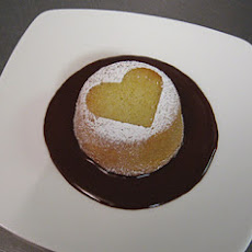 Almond Cakes with Chocolate Passion-Fruit Sauce