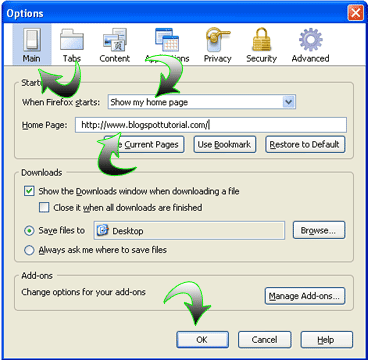firefox options