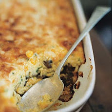Corn Custard with Chorizo and Mushrooms