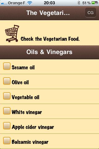 Vegetarian Grocery List