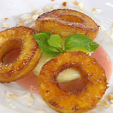 Coconut and Key Lime Pudding Cakes with Guava Coulis