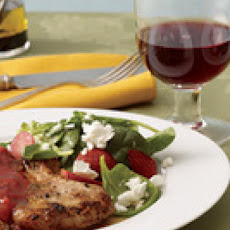 Ginger Pork Chops with Spinach Salad