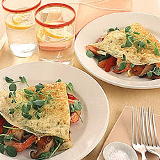 Stir-Fried Vegetable and Shrimp Omelet