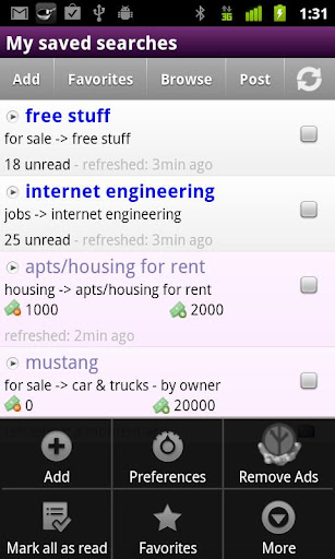 craigslist for android screenshot