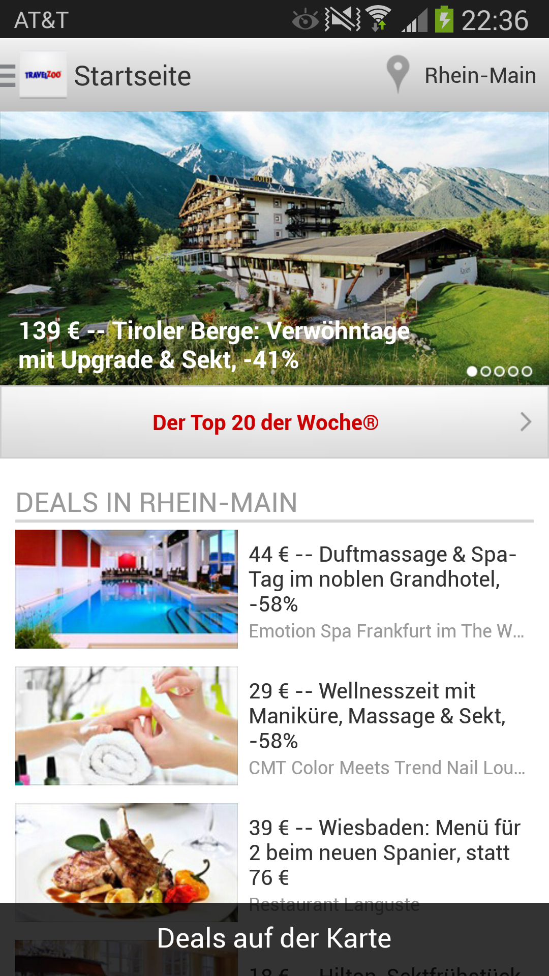 Android application Travelzoo screenshort