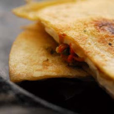 Squash blossom quesadillas (adapted from Diana Kennedy)